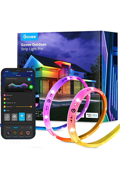 Govee Bandă luminoasă de exterior H70A1 Pro, 10 m, Wi-Fi, Bluetooth, RGBICWW