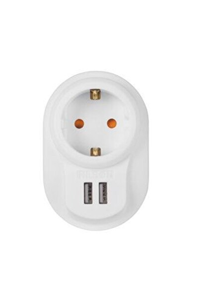 MATMEL 6 قطع من مقبس USB أبيض اللون من نيلسون مزود بحماية من التيار