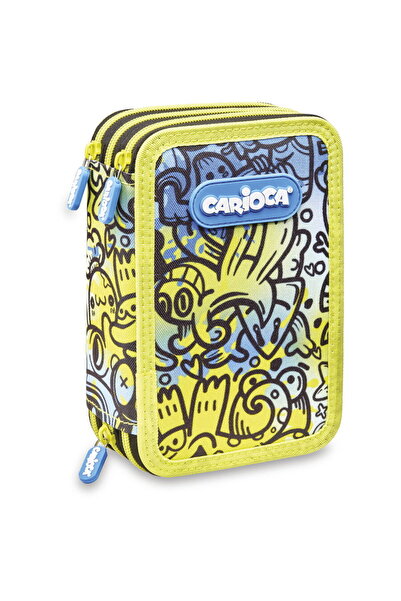 carioca Penar echipat cu 3 compartimente Comics, bleu-galben