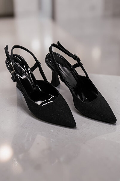 HFKY حذاء نسائي لمّاع ياند بإبزيم للسهرات. لمّاع حذاء سهرة بكعب عالٍ ومقدمة م...