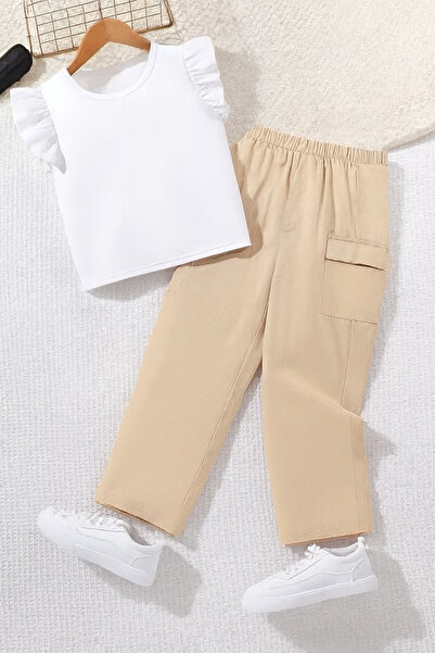 shop 2-Piece Girl's Combination Set Woven Summer