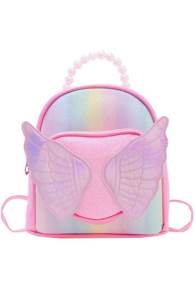 LEAN Children's Backpack Shiny Wings Pearls Pink 22cm