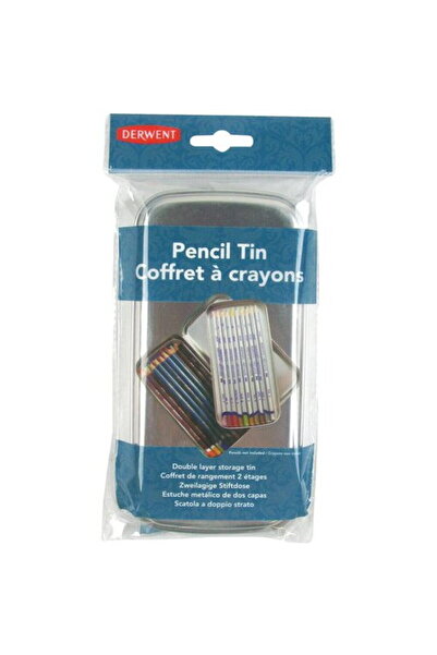 Derwent Professional Pencil Case, metallic, with divider, silver