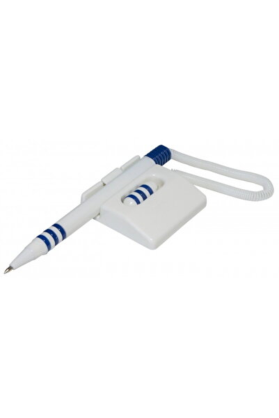 OFFICE products Adhesive Support Pen with Cord, Horizontal, - White/Blue - Bl...