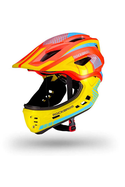 ROCKBROS Cască de bicicletă pentru copii cu vizieră detașabilă TT-32SOYB-M mă...