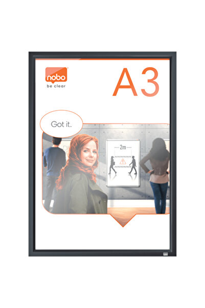 Nobo Ramă de perete Impression Pro, aluminiu, cu clemă, A3, grafit