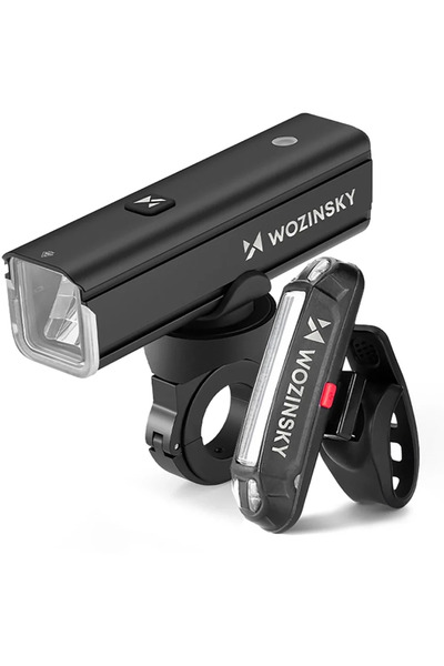 WOZINSKY Set de lumini pentru bicicletă WSBLB3 față (1000 lm) și spate USB-C ...