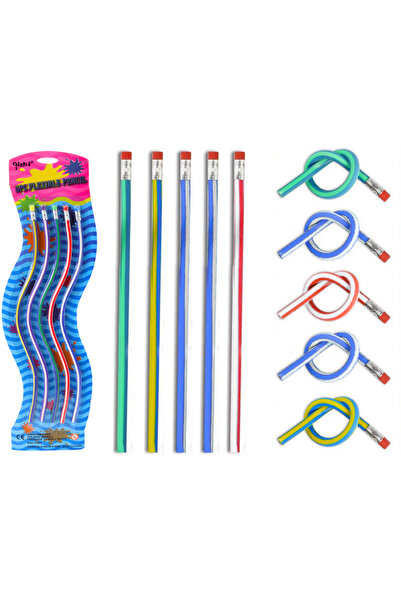 LEAN Creion flexibil cu radieră, moale, pliabil, 5 bucăți, 30 cm