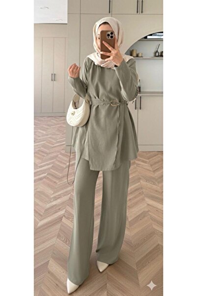 KILIF STORE NEVA PANTOLONLU GOLD KEMERLİ İKİLİ TAKIM