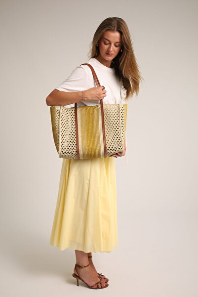 Chielle Mahnoor El Örgüsü Tote Omuz Çantası