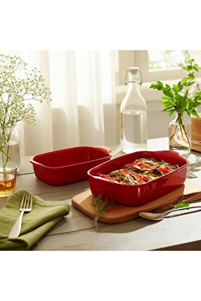 Emile Henry Oven Dish Rectangular 2-Piece Red/Burgundy (Eh349802)