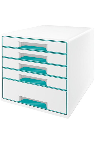 Leitz Dulap Wow cu 5 sertare - Alb/Turcoaz