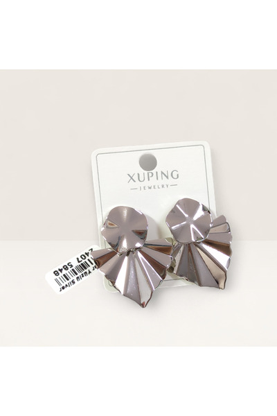 Güler Yüzlü Silver Xuping 3 cm Triangle Nail Earrings White