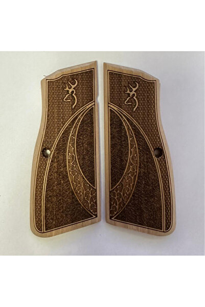 BELMARGRİPS Kabze Browning HP MK3 - Ceviz Ağacı - Lazer Logo
