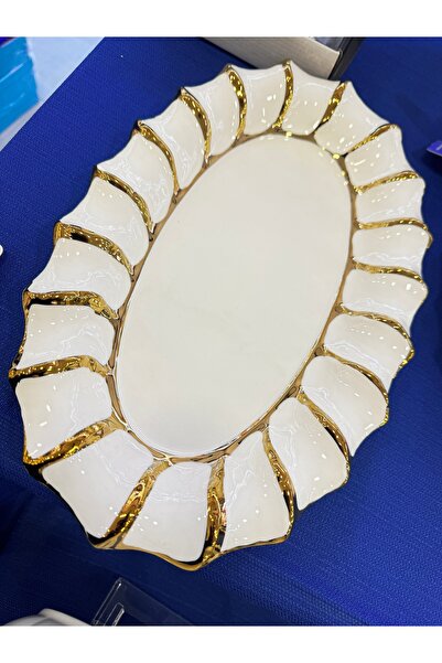 hediye Esterhomedecor Oval Presentation Plate 36cm Rosey206