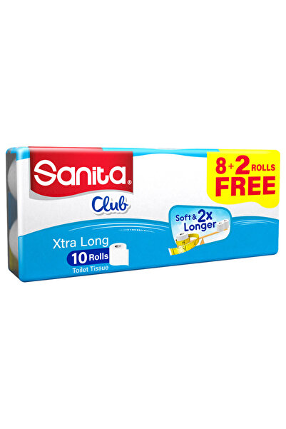 Sanita Club Toilet Tissue Plain Pack Of 10 Rolls 2 Ply