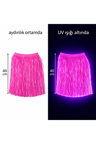 OSKA GLOBAL Neon Pink Hawaiian Party Skirt 40 cm