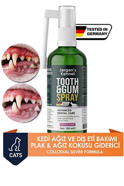 Jorgens Kennel Kedi Ağız Diş & Diş Eti Yara Bakım Sprey 100ml Ağız Kokusu Gid...