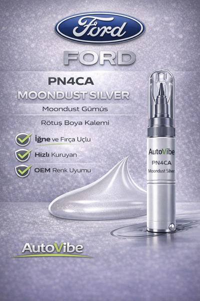 AutoVibe Ford Rötuş Boya Kalemi PN4CA Moondust Silver 2Si1Arada Çizik Gideric...