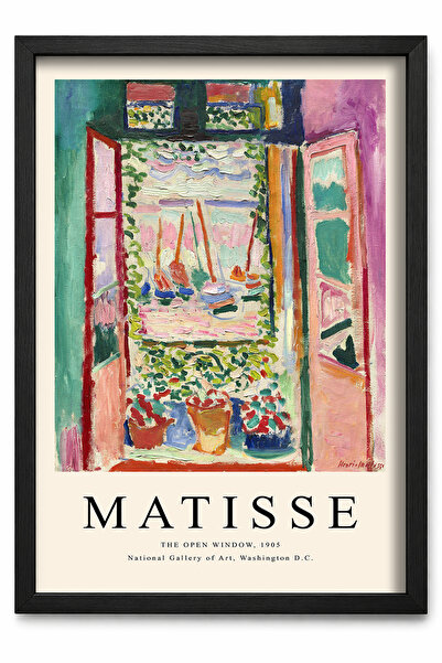 KALİA HOME Henri Matisse Çerçeveli Poster, Doğal Ahşap Çerçeveli Tablo – Mode...