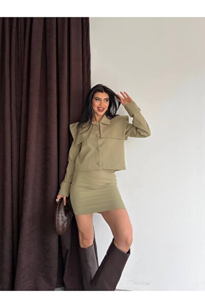 aytenli Jachetă cu guler din material textil cu imprimeu, cu manșete cu nastu...