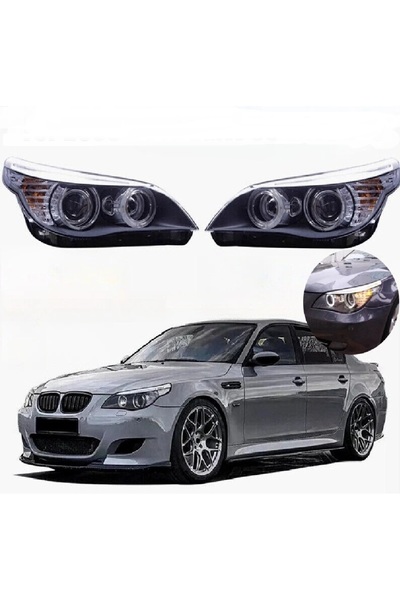 X POWER TUNİNG BMW E60 2003-2007 MAKYAJSIZ KASAYA UYMLU LCİ DİZAYN ÖN FAR