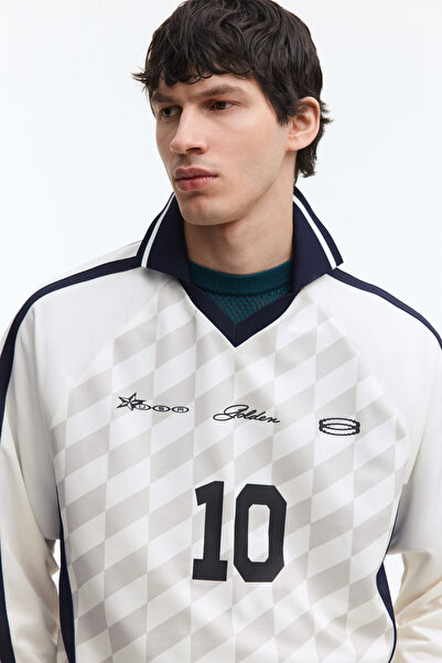 H&M Baskılı Futbol Üstü Loose Fit