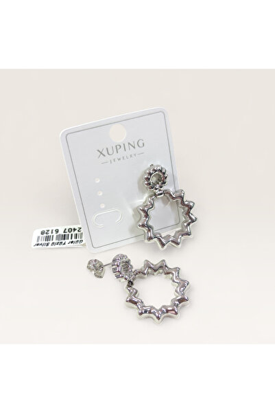 Güler Yüzlü Silver أقراط XUPING مقاس 32 ملم على شكل حبة الفول السوداني باللون...