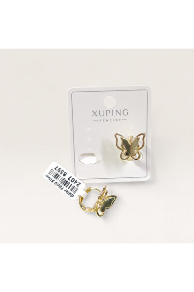 Güler Yüzlü Silver Xuping 13 mm Butterfly 10 mm Hoop Earrings Gold