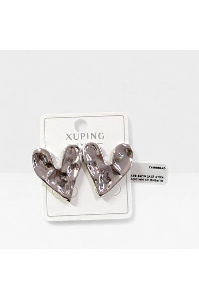 Güler Yüzlü Silver Xuping 23 mm Forged Heart Stud Earrings White