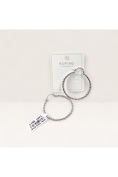 Güler Yüzlü Silver Xuping 3 cm Spiral Hoop Earrings White