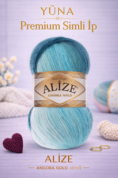 Alize نسيج أنغورا سترة باتيك ذهبية سترة خيط حياكة للسترات 1892