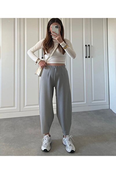 Butic بنطلون كريب عالي الخصر