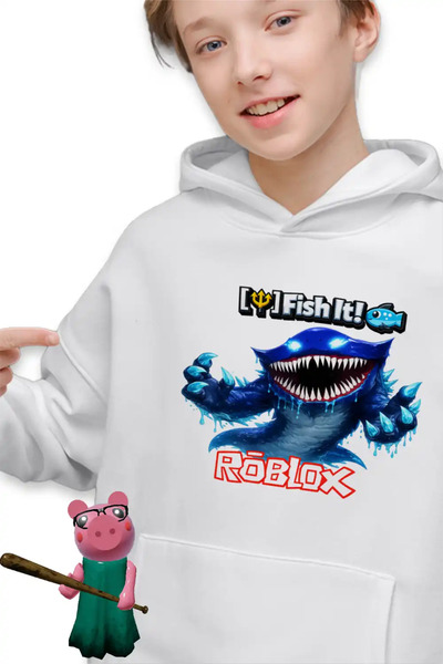OEM Hanorac Copii Baieti Roblox Fish it Huggy Wuggy Sea Monster Pescar