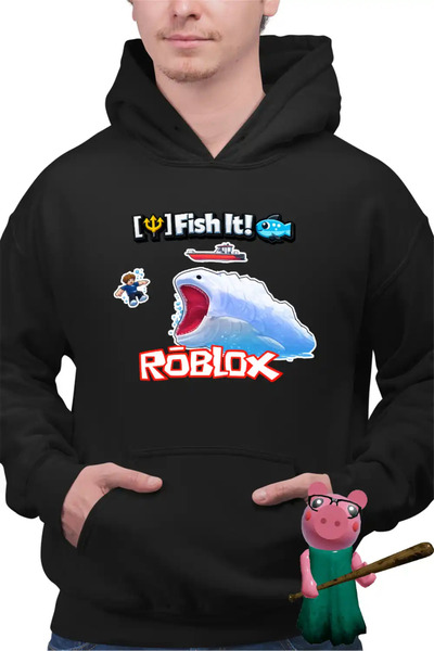 OEM Men's Hoodie Fish it Roblox Fisherman Marine Monster