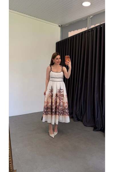 elif teke Hawaiian Rope Strap Dress White