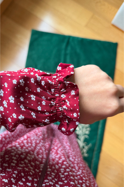 Lagom Cotton Pieces of Bordo Woven Prayer Dress