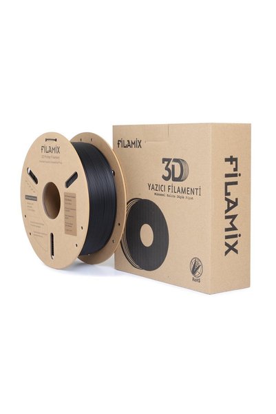 FİLAMİX Pla Mat Siyah 1.75mm 1Kg Gerçek Mat Siyah - Gerçek Premium Görünüm