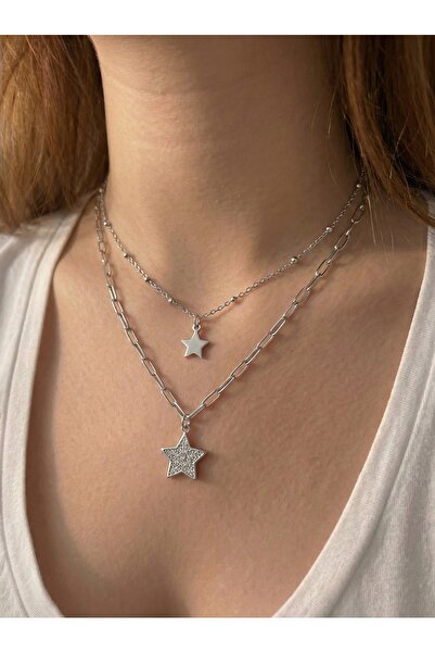 AccessoriesCınCık 316L Kararmaz Çelik Kolye Yıldız Kolye Paslanmaz Kadın Kolye