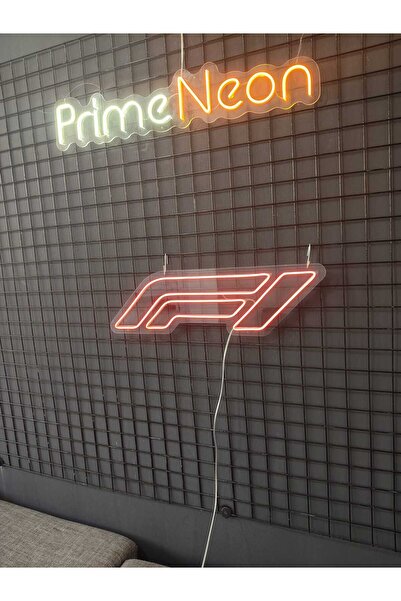 Prime Neon F1 Logo Neon Tabela Formula Neon Işık 60cm Adaptör Dahil
