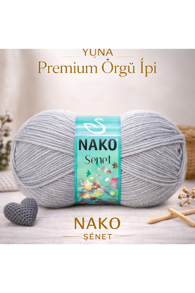 NAKO Şenet 25% Wool Knitting Yarn 195 Gray