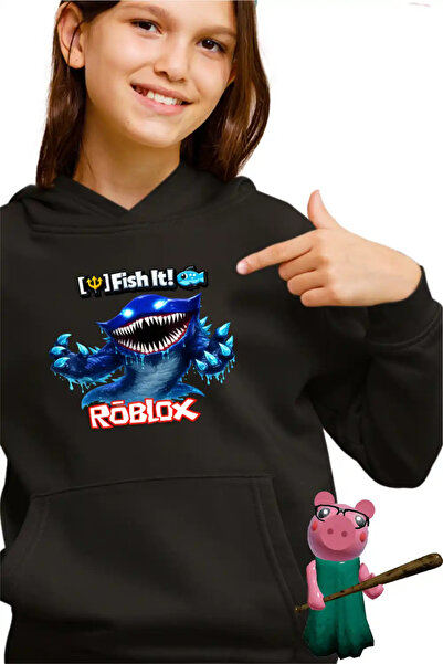 OEM Hanorac Copii Fete Roblox Fish it Huggy Wuggy Sea Monster Pescar