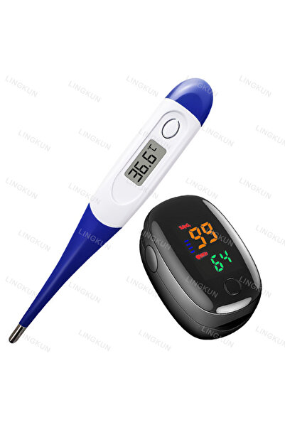 Choice4 Blue 4 Pulse Oximeter Finger Clip Pulse Thermometer Electronic Soft H...