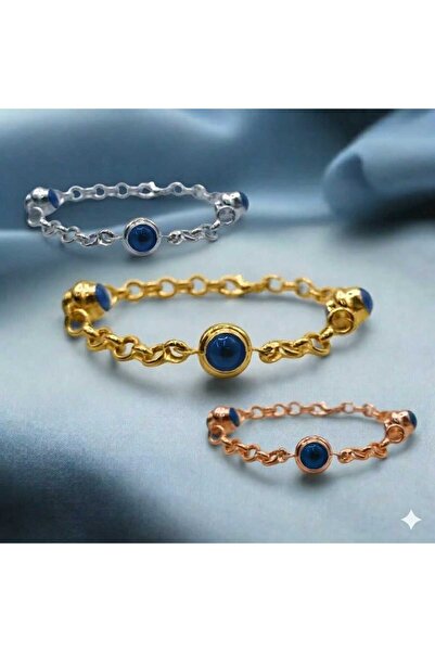 Papatya Silver 14 Ayar Altın kaplama 3 Nazar Göz 6 ml Doç Zincir Bileklik