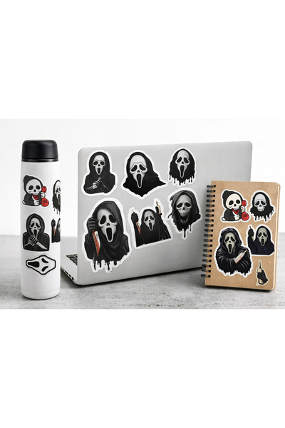 Limitless Design Korku Temalı Sticker Seti 22x30 cm – Laptop, Valiz, Defter v...