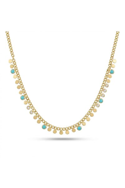 Fenne Collection 14K Altın Rengi Kaplama Pullu Kısa Kolye