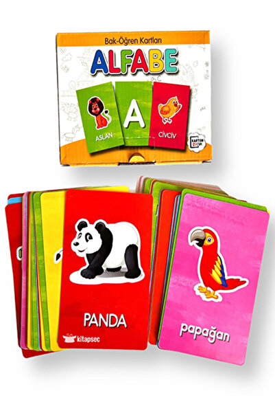 Modellino 55-Piece Look and Learn Turkish/English Flashcards 10X15Cm Articula...