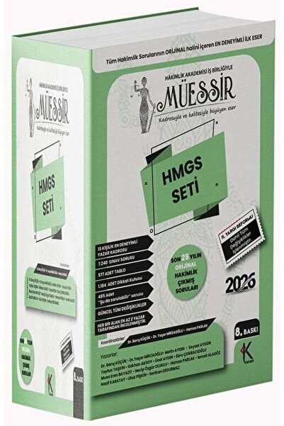 Garantör Akademi Kuram 2026 Yeni Baskı MÜESSİR HMGS Çıkmış Soru Bankası Seti ...