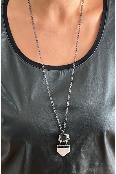 tones official Black Metal Chain Long Necklace