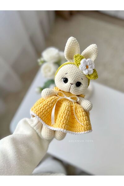 elizi dünyası El Emeği Amigurumi Papatya Elbiseli Tavşan
